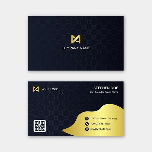 Modern dark gold business card template vector