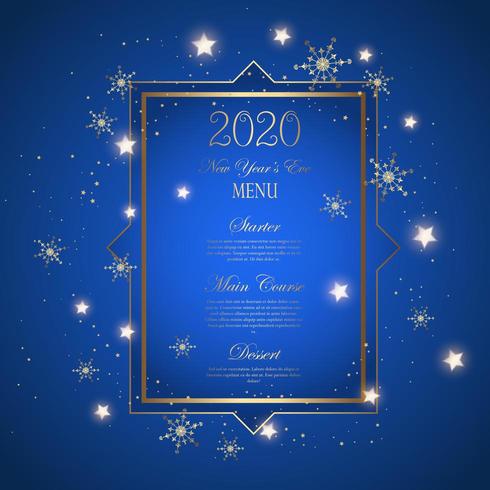 Decorative New Years Eve menu design