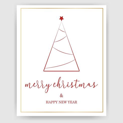 Simple merry christmas background with greeting text vector