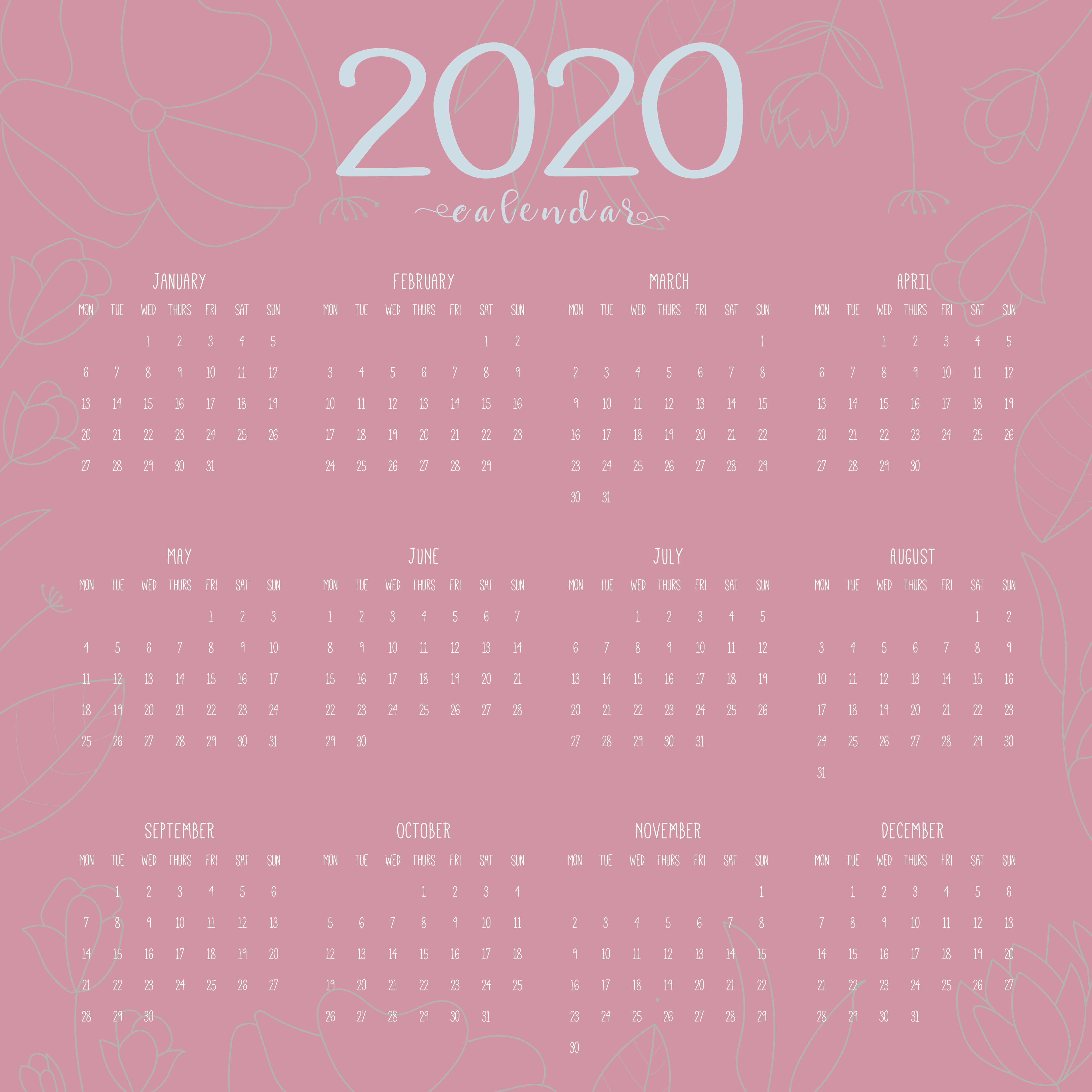 2020 New Year Calendar With Floral Sweet Pink 691166 Vector Art At Vecteezy 2020-new-year-calendar-with-floral-sweet-pink-691166-vector-art-at-vecteezy