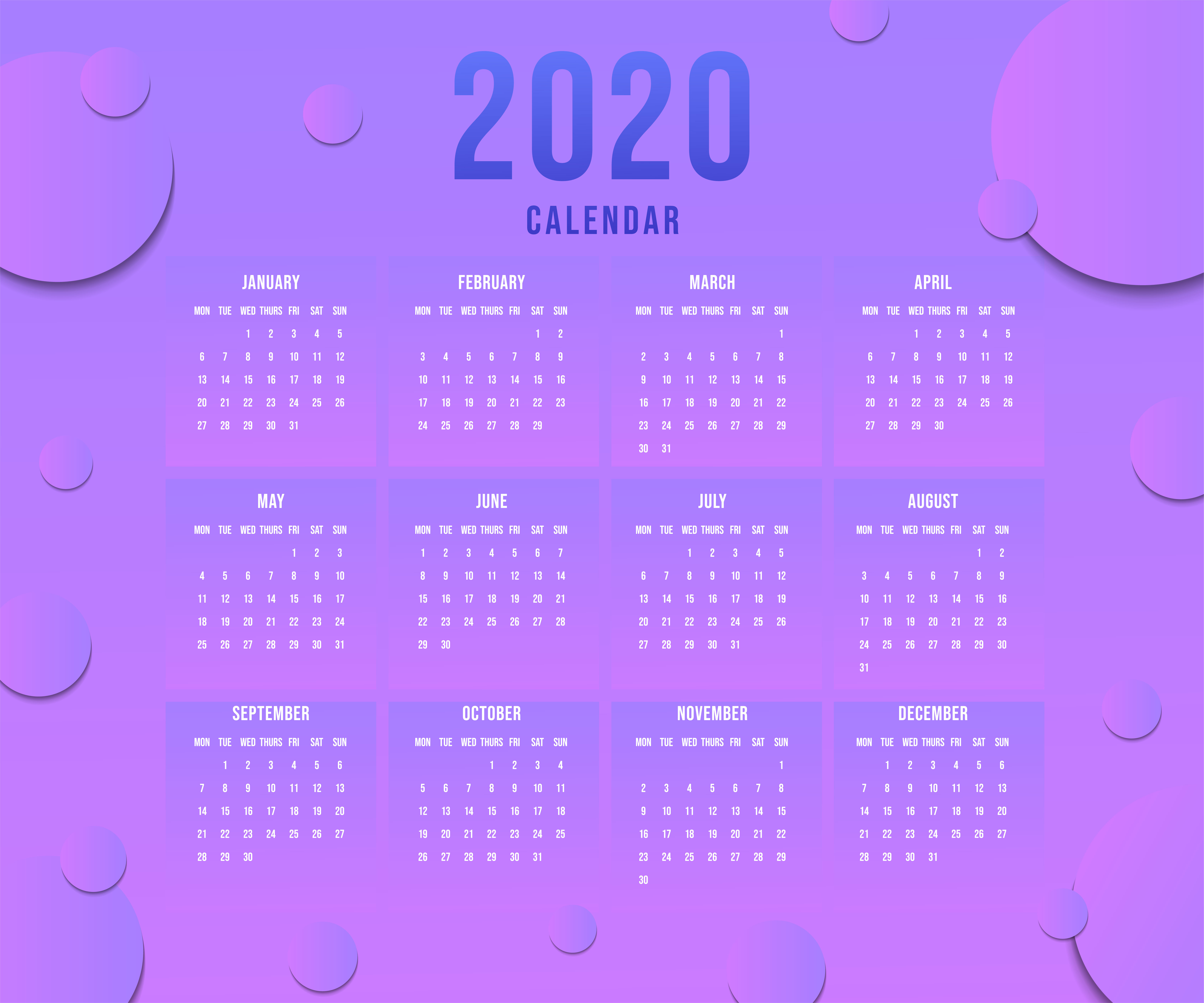 simple-new-year-calendar-2020-with-gradient-blue-pink-691167-vector-art