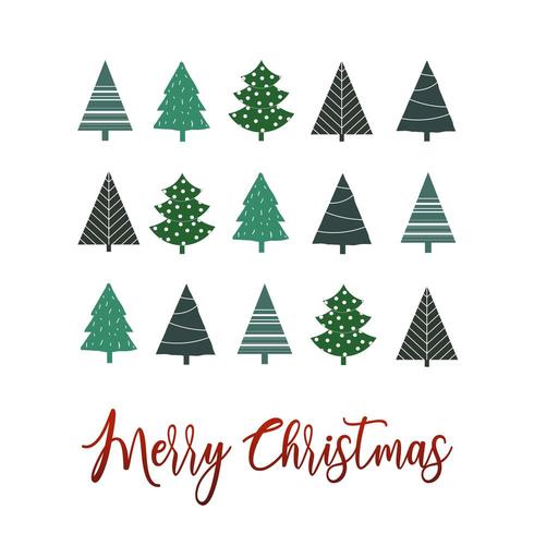 Simple christmas tree greeting background  vector