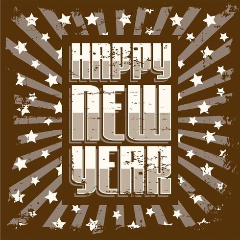 Happy New Year Vintage Signage Poster Rustic  vector