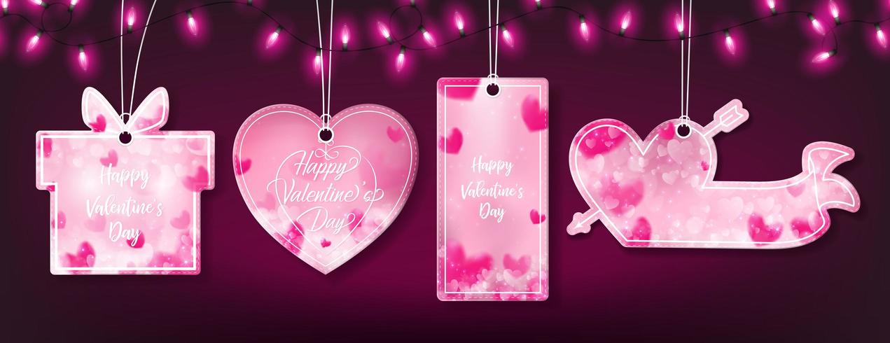 Four banners of valentine's day templates vector