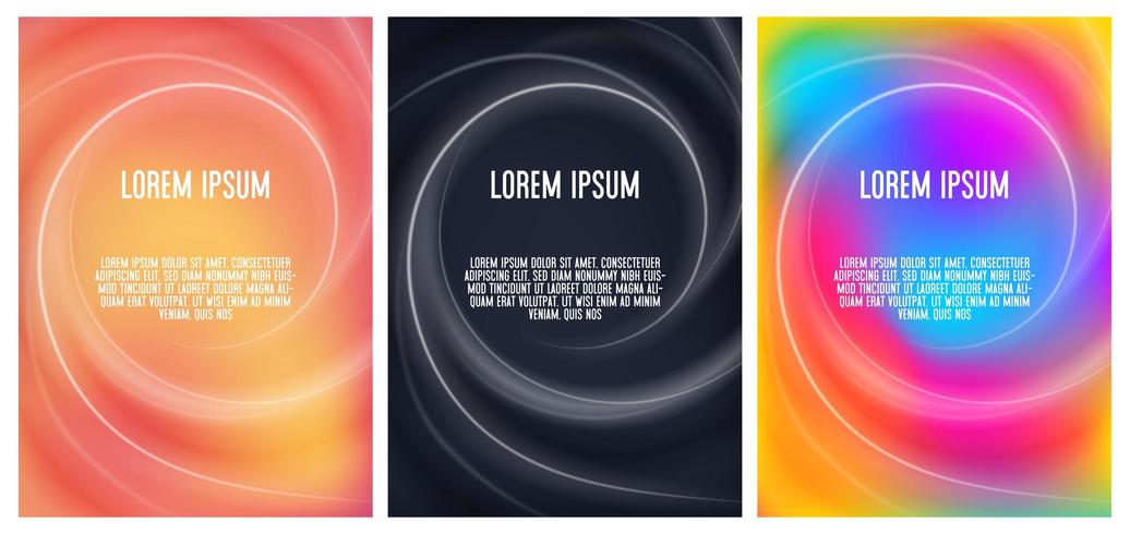 abstract card set of spiral winds vector