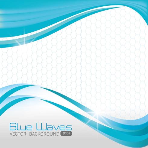 Blue waves background design. vector