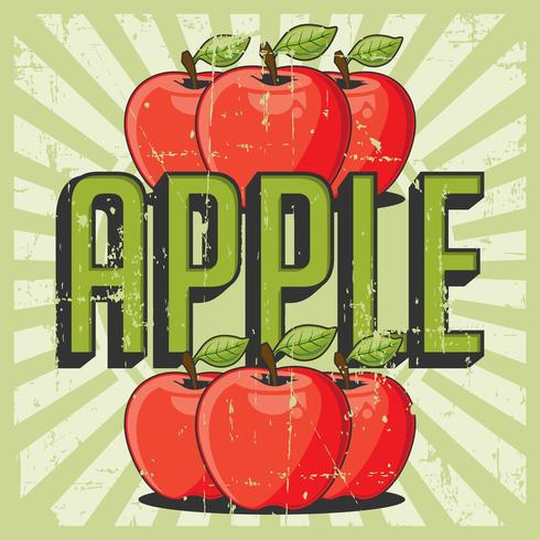 Apple Vintage Retro Signage Vector