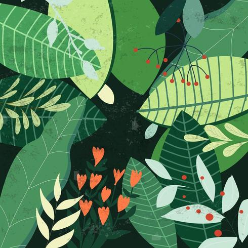 Patrón de licencia verde tropical botánico, concepto de jardín vector