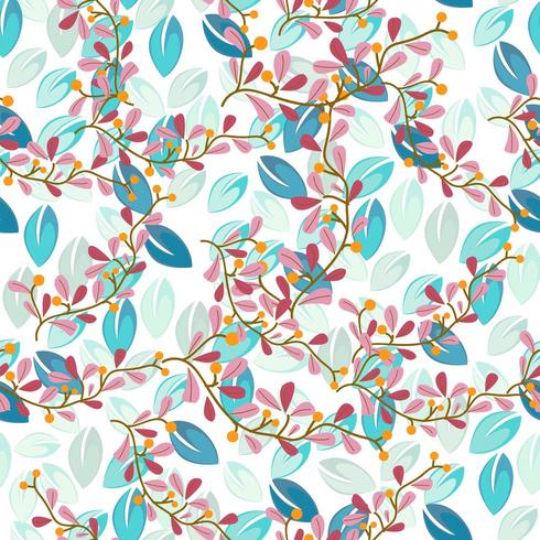 Branch and floral nature seamless pattern vector