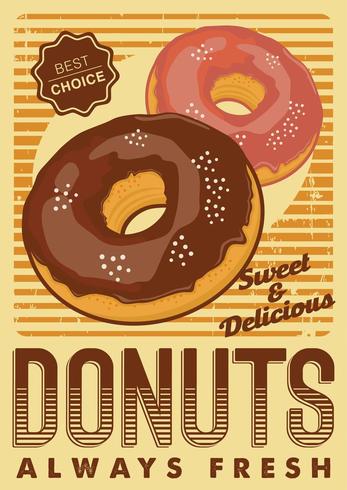Donuts Signage Poster Rustic  vector