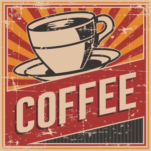 Vintage Old Retro Coffee Sign vector