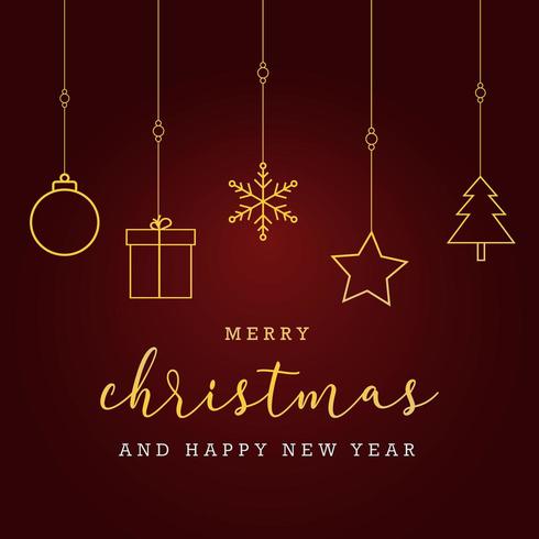 Beauiful christmas ornament background with greeting text vector