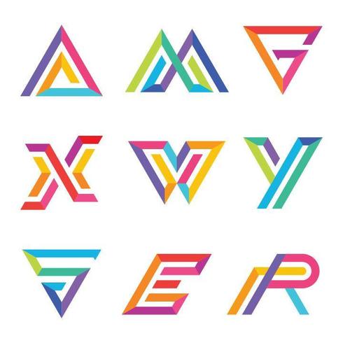 Colorful Typography Letter Set vector