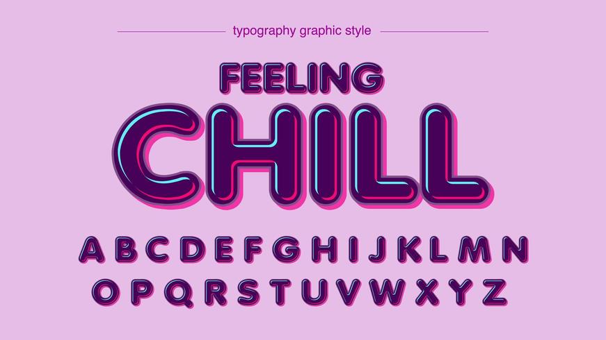 Rounded Glossy Neon Artistic Typography Style vector