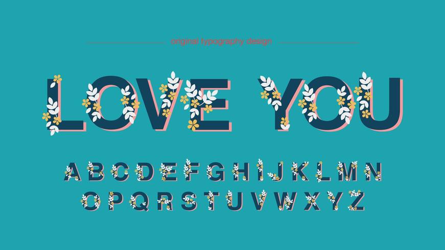 Floral Display Artistic Font vector