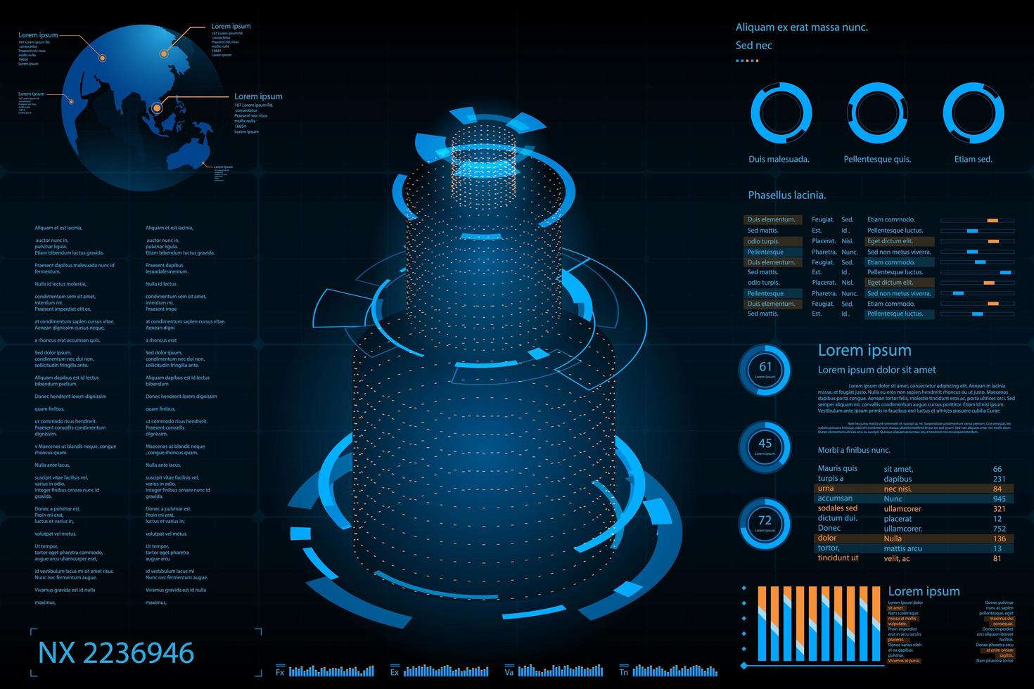 Abstract data analysis column futuristic elements vector