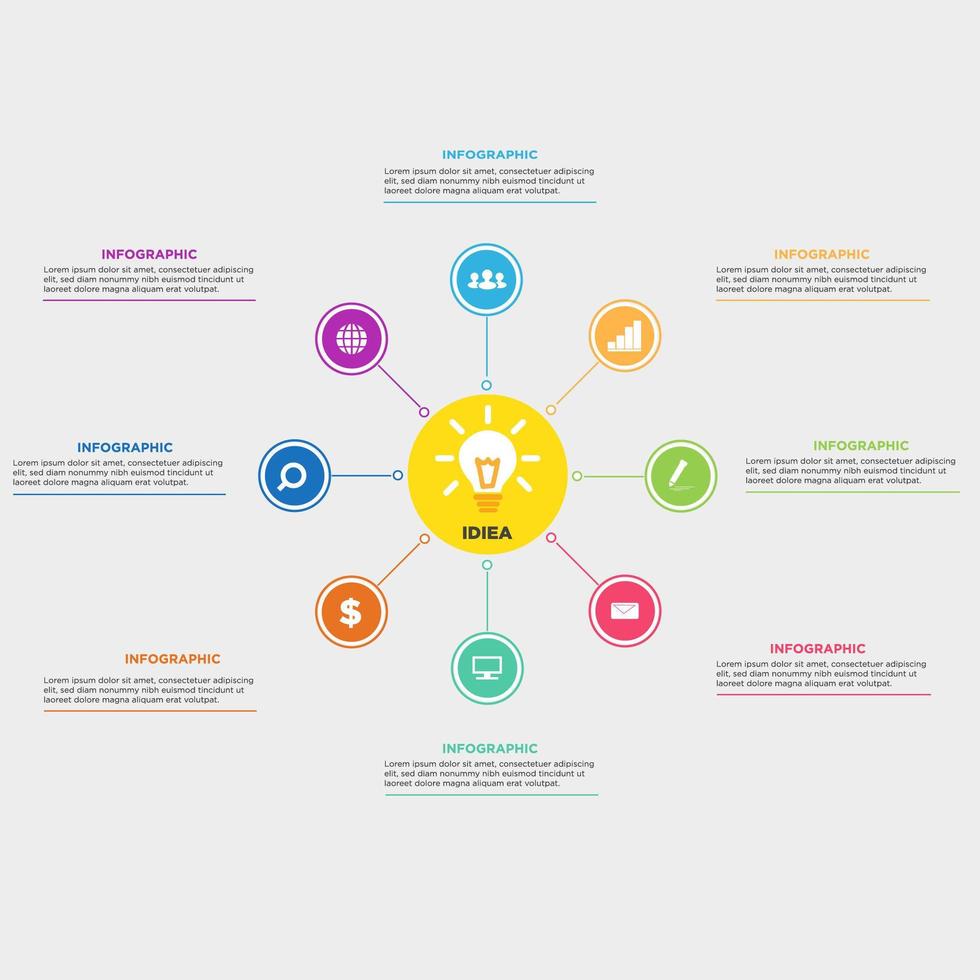 Círculo moderno infografía empresarial vector