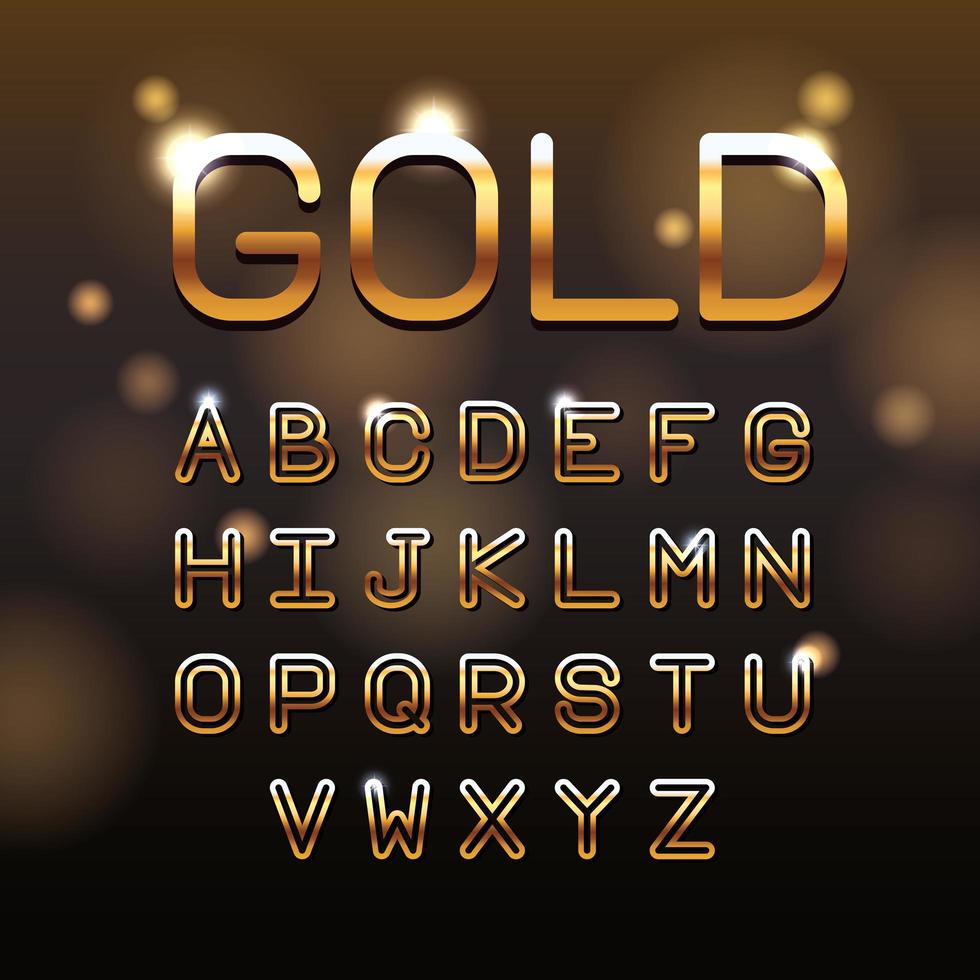 GOLD VIP letters alphabet vector