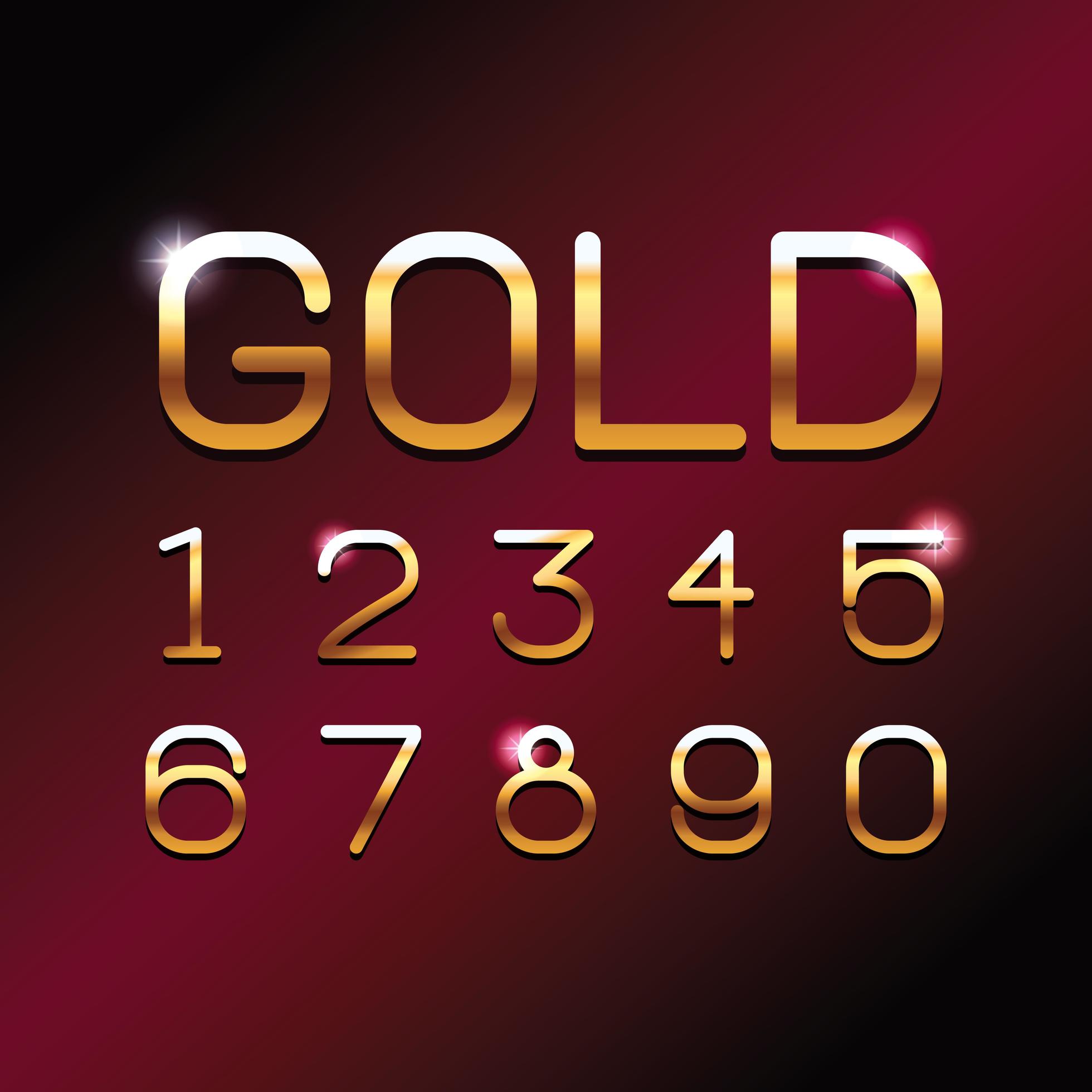 GOLD VIP font numbers 691387 - Download Free Vectors, Clipart Graphics