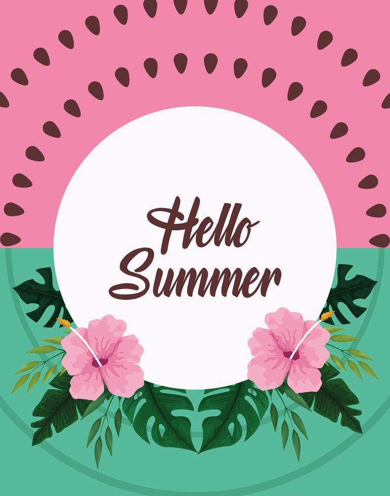 Hello summer poster card vector