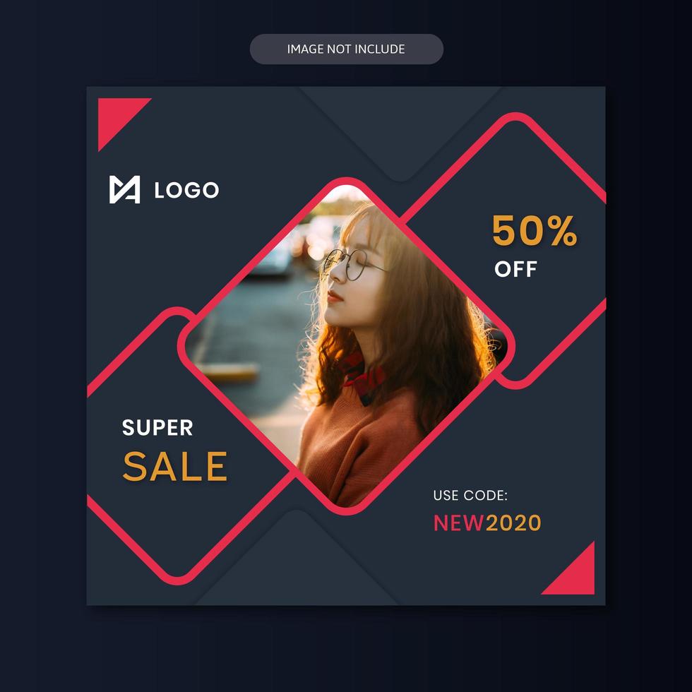 Sales social media post template vector