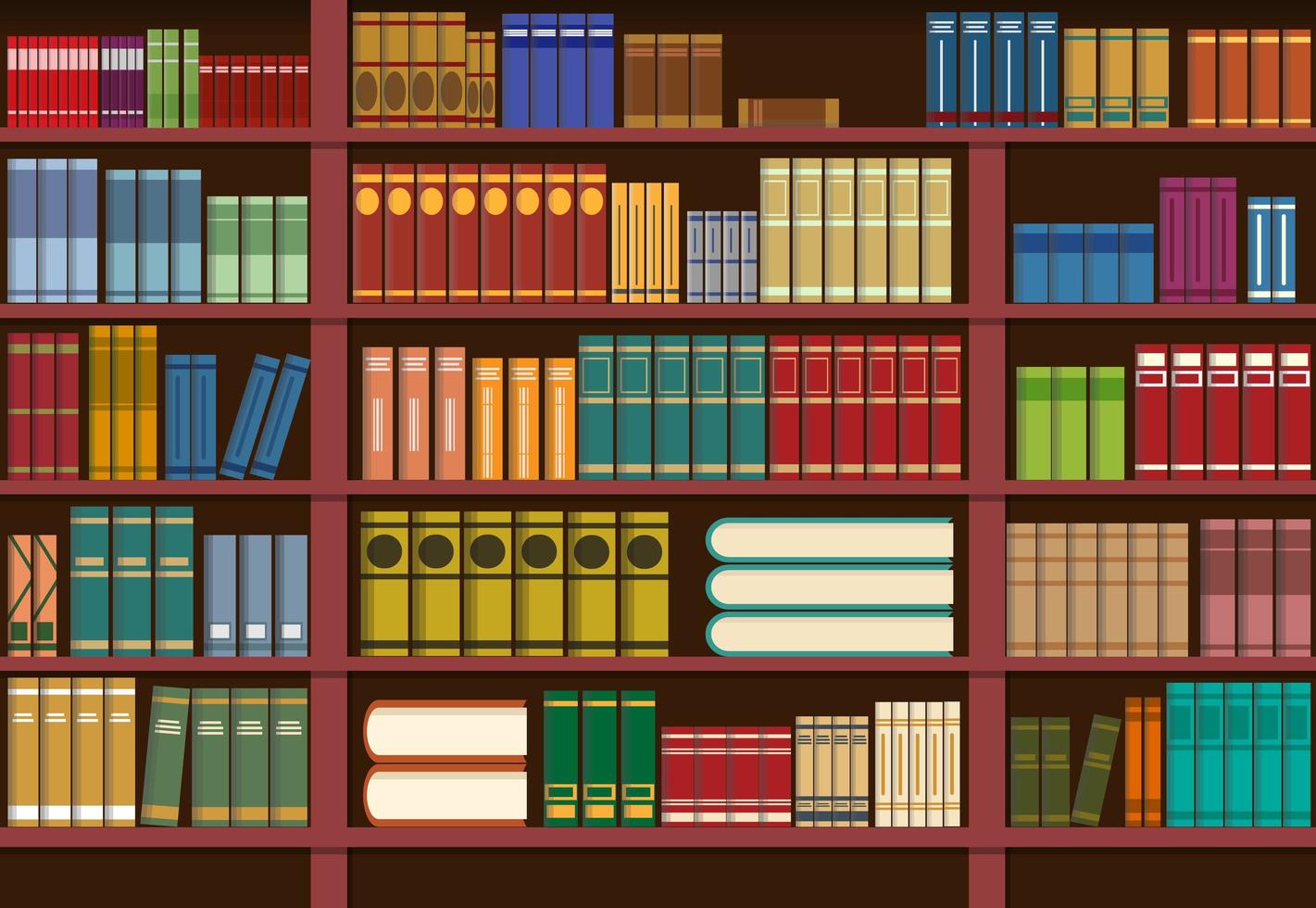 Bookshelf in library vector