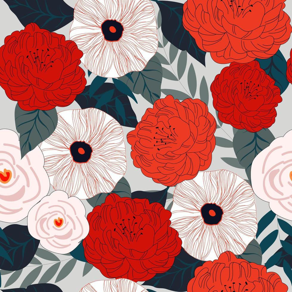 Flower seamless pattern vector