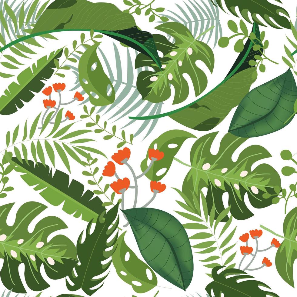 Greenery leaves seamless pattern vector