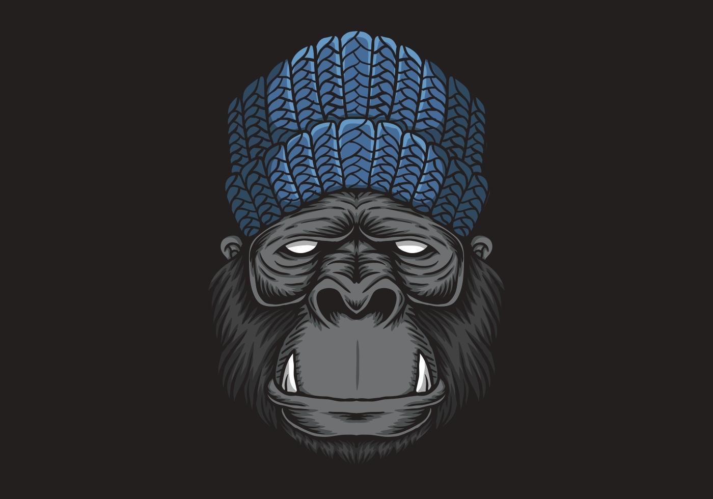 gorilla head vector illustration 