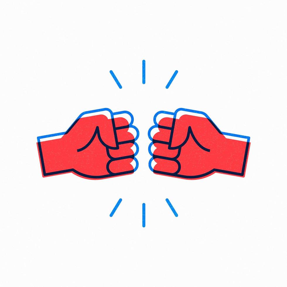 Retro Fist Bump Vector Design
