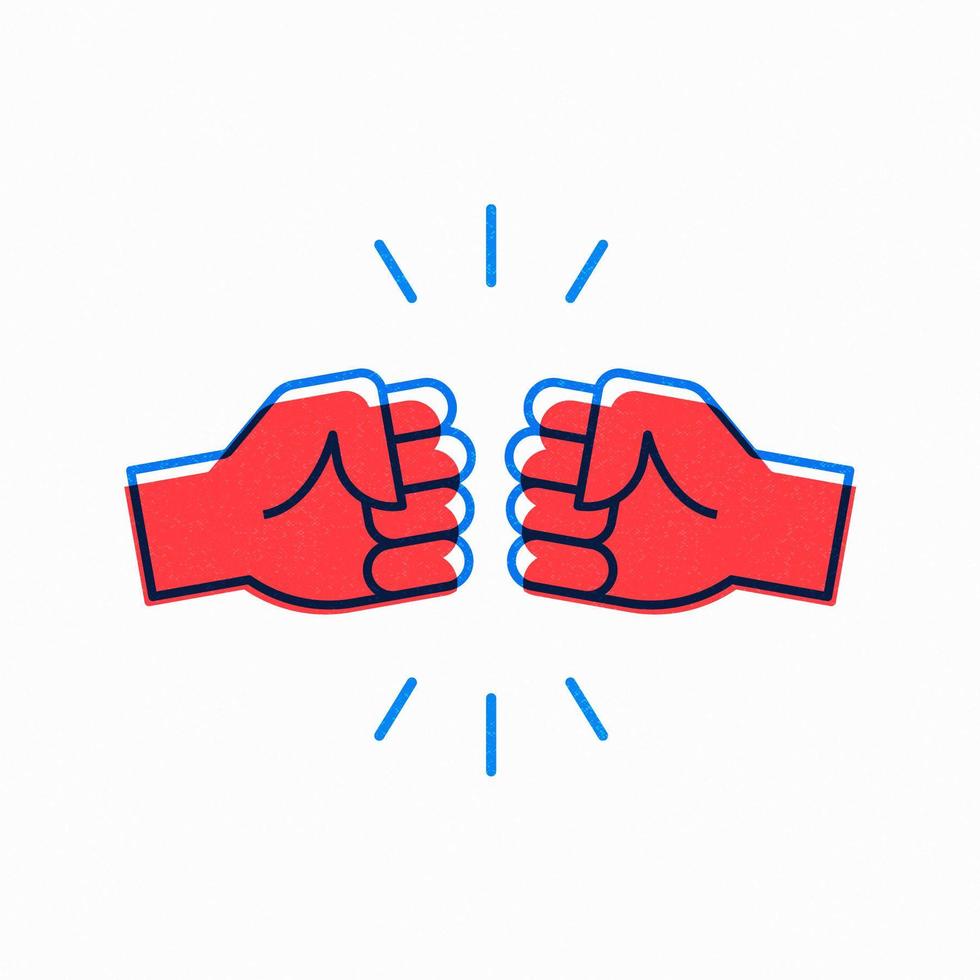 Retro Fist Bump Vector Design