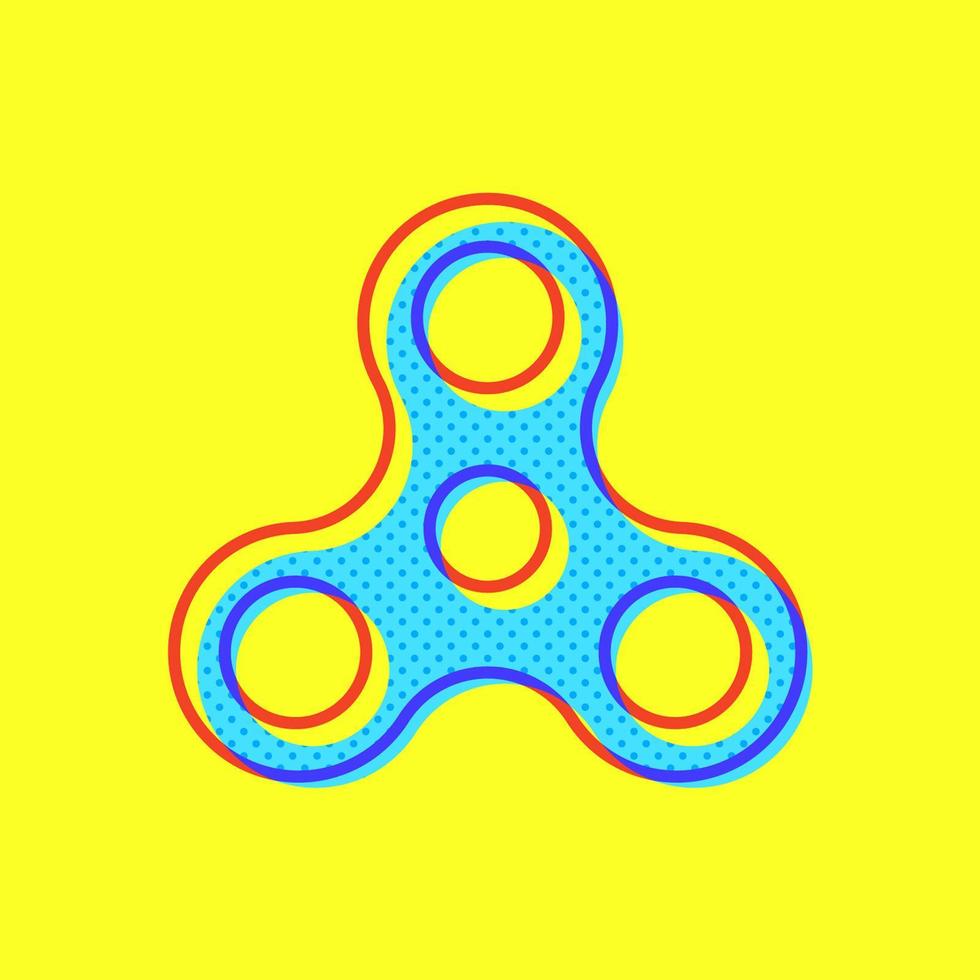 Retro Offset Fidget Spinner Icon vector