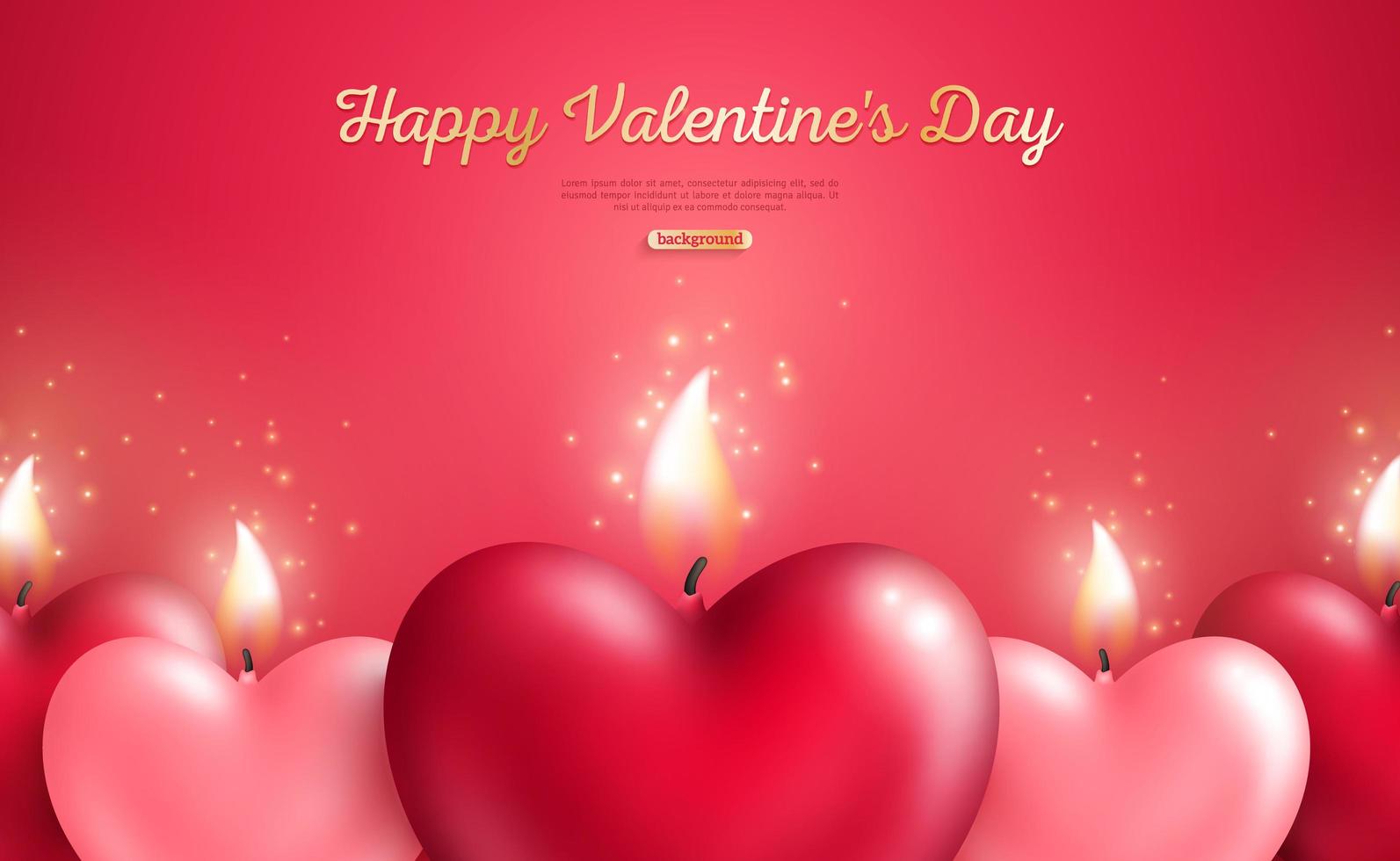 Valentine concept with heart candles vector