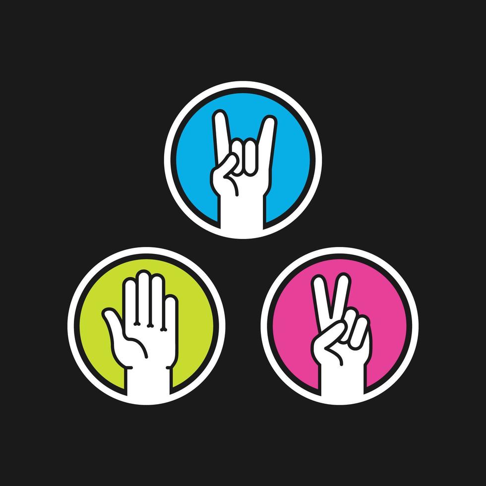 Rock Paper Scissors Vector Icons