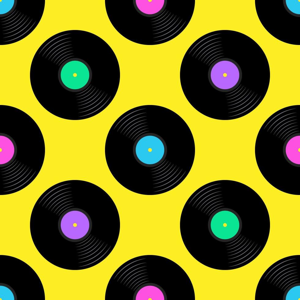 Vinyl Records Seamless Pattern vector