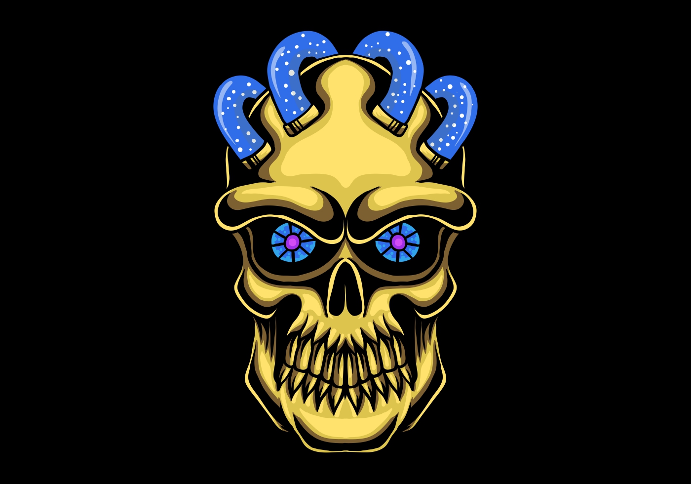 skull head gold vector 691521 - Download Free Vectors, Clipart Graphics