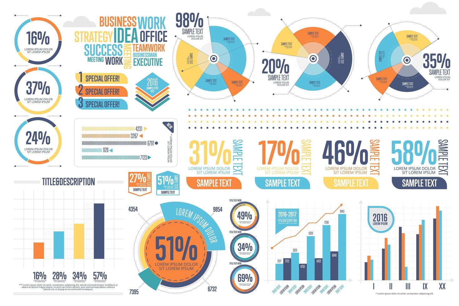 Infografía de negocios con diagrama diferente Descargar