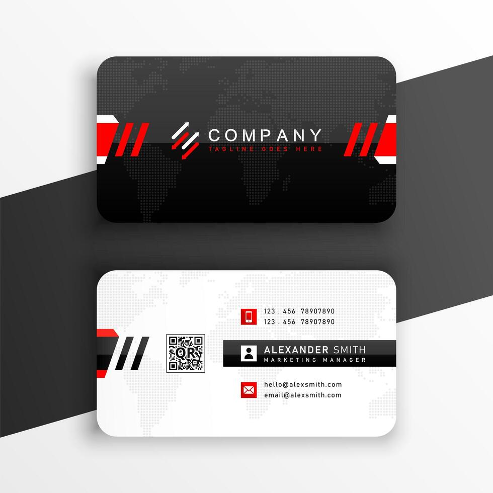 professional elegant rounded corner business card vector