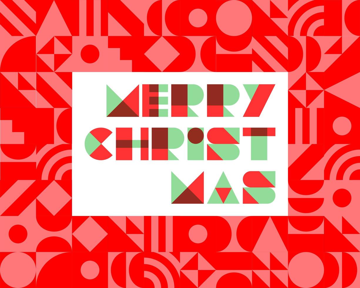 Merry christmas in abstract background in red tone with flat design  vector