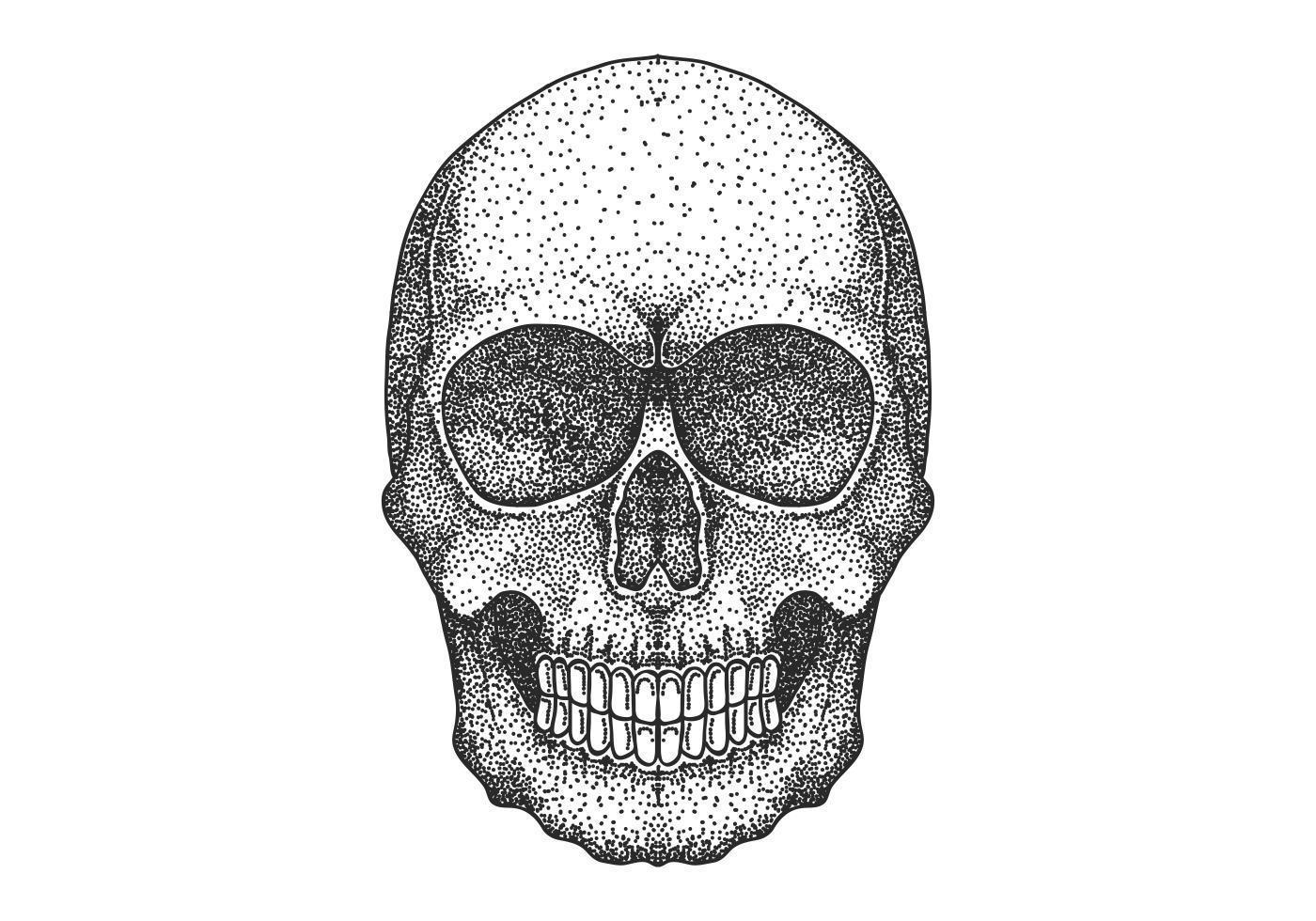 Diseño de trabajo de punto de cabeza de calavera vector