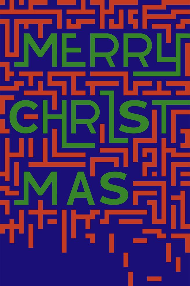 Feliz Navidad tipografía en estilo plano vector