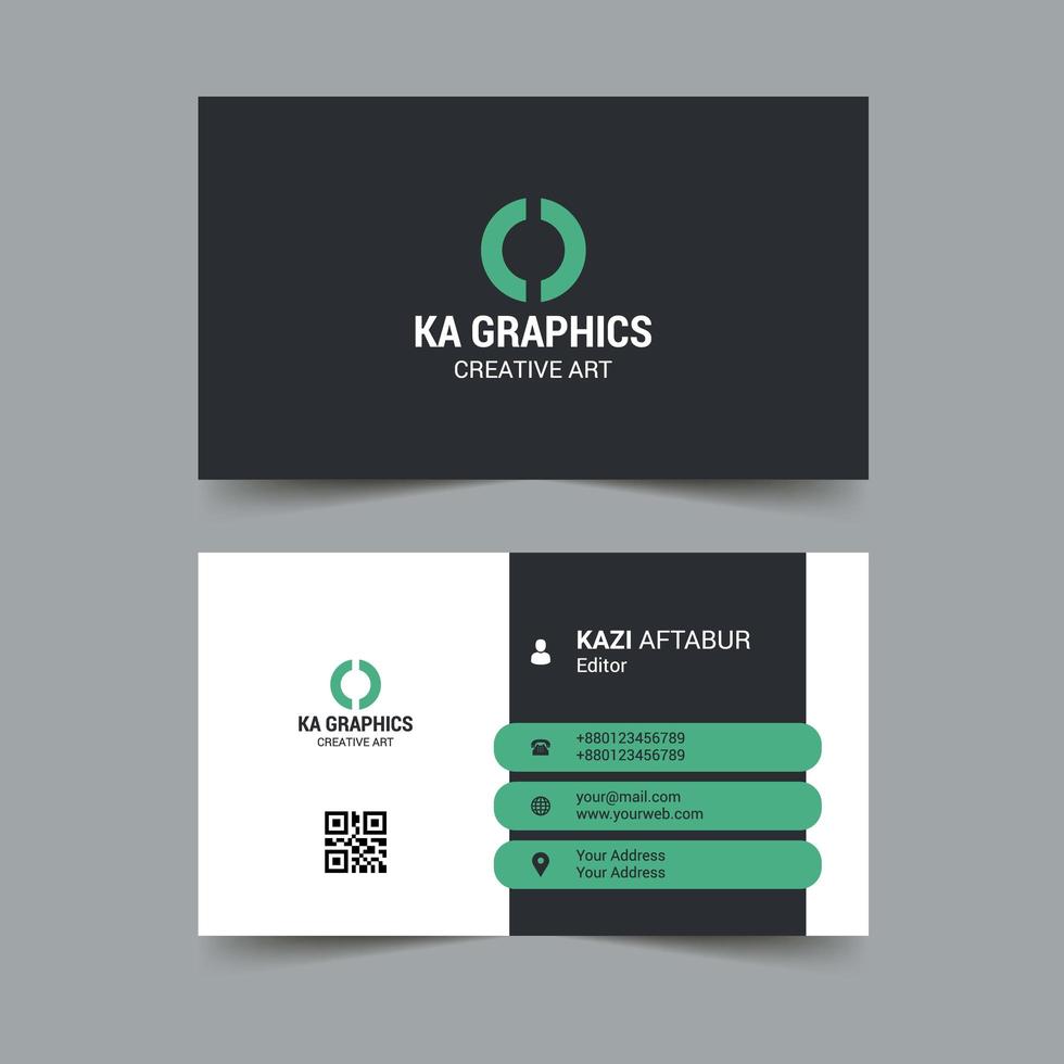 Nice Business Card Design with Green Bars vector