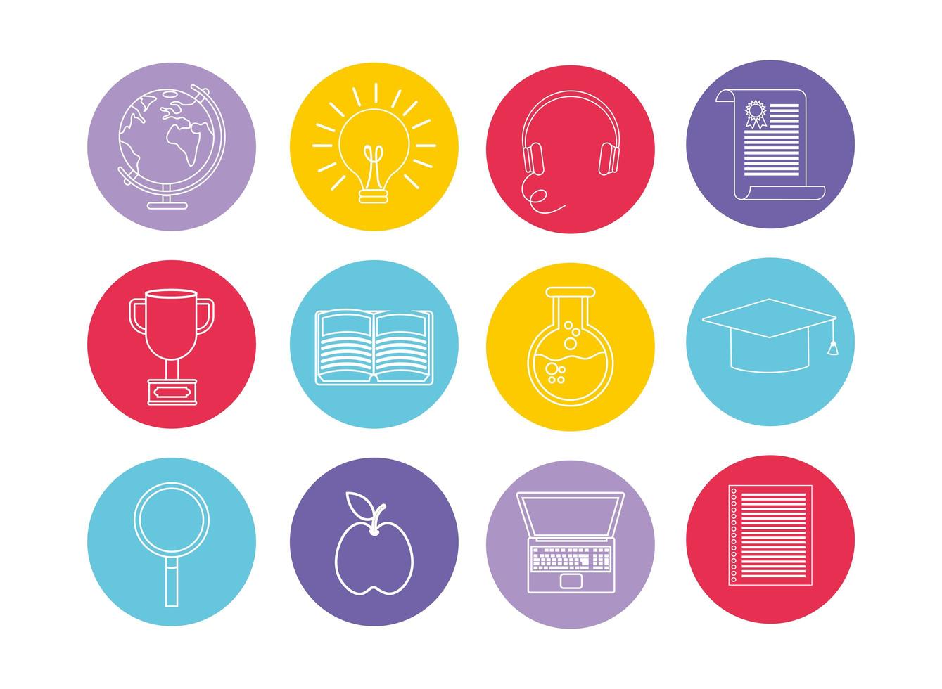 Set of Education and Learning Icons vector