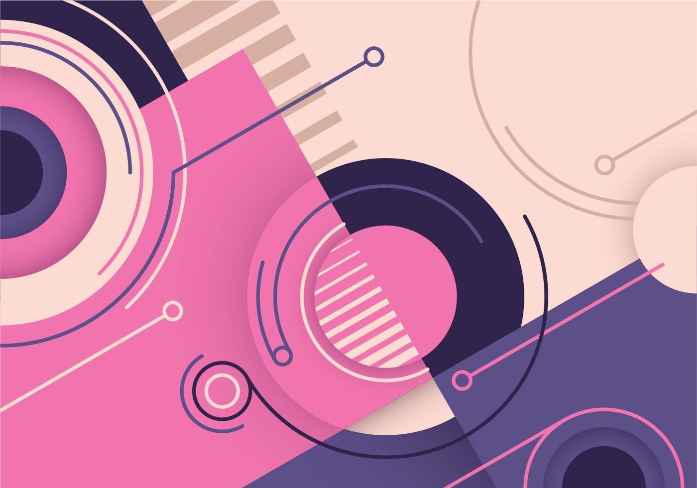 Music cover with pink color retro background vector