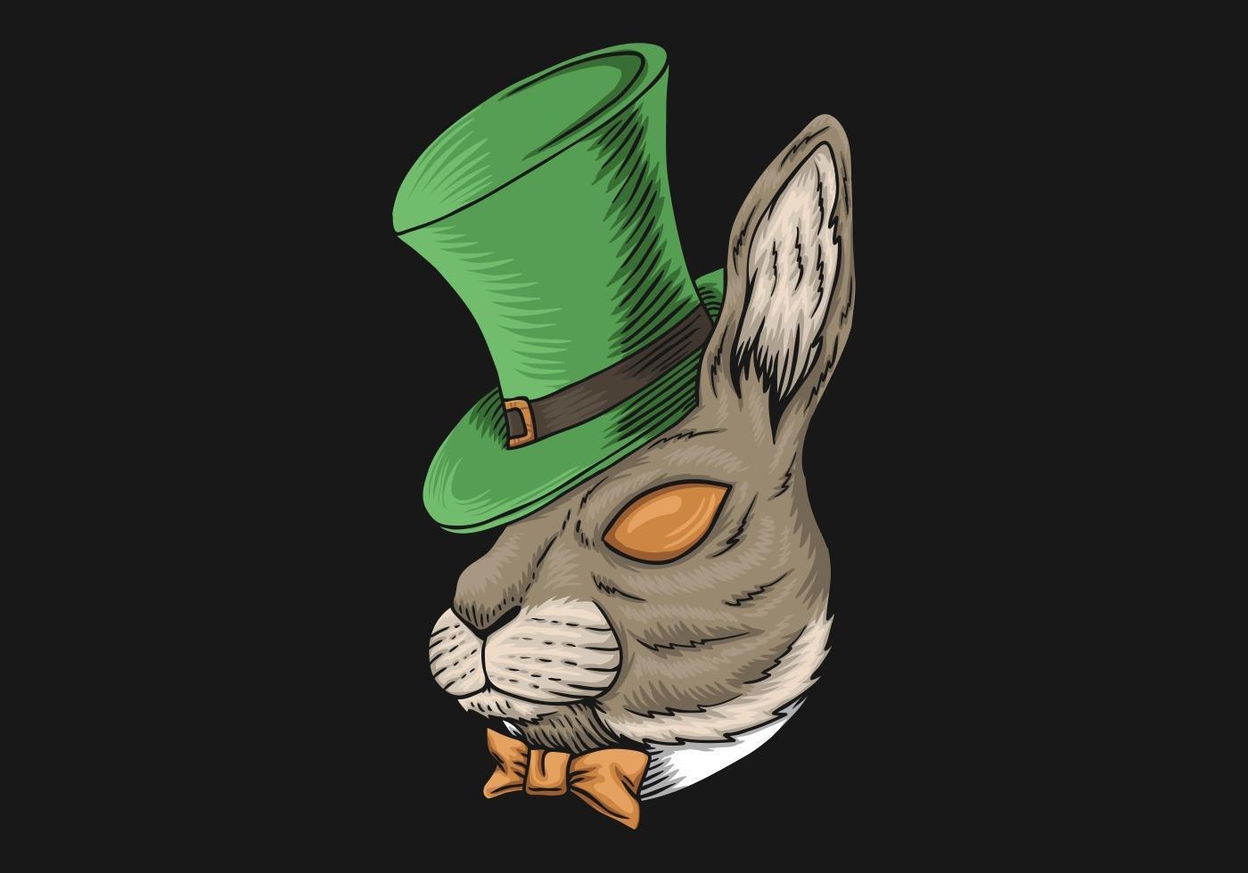 Cabeza de conejo diseño del día de san patricio vector