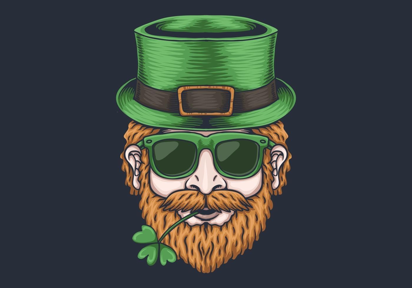 Man's head St. patrick's day design vector