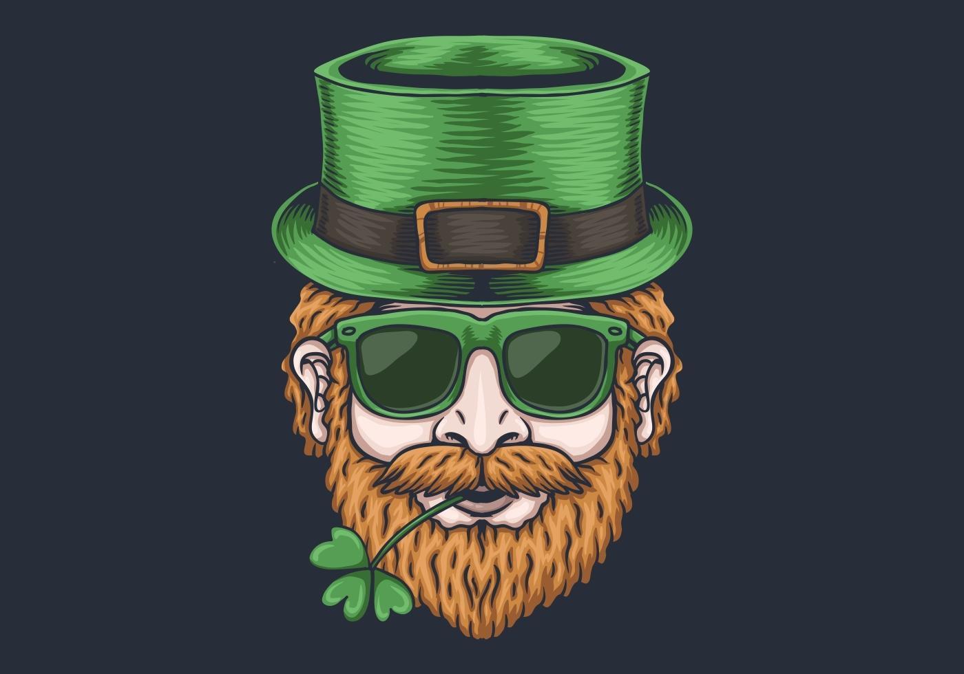 Man's head St. patrick's day design vector