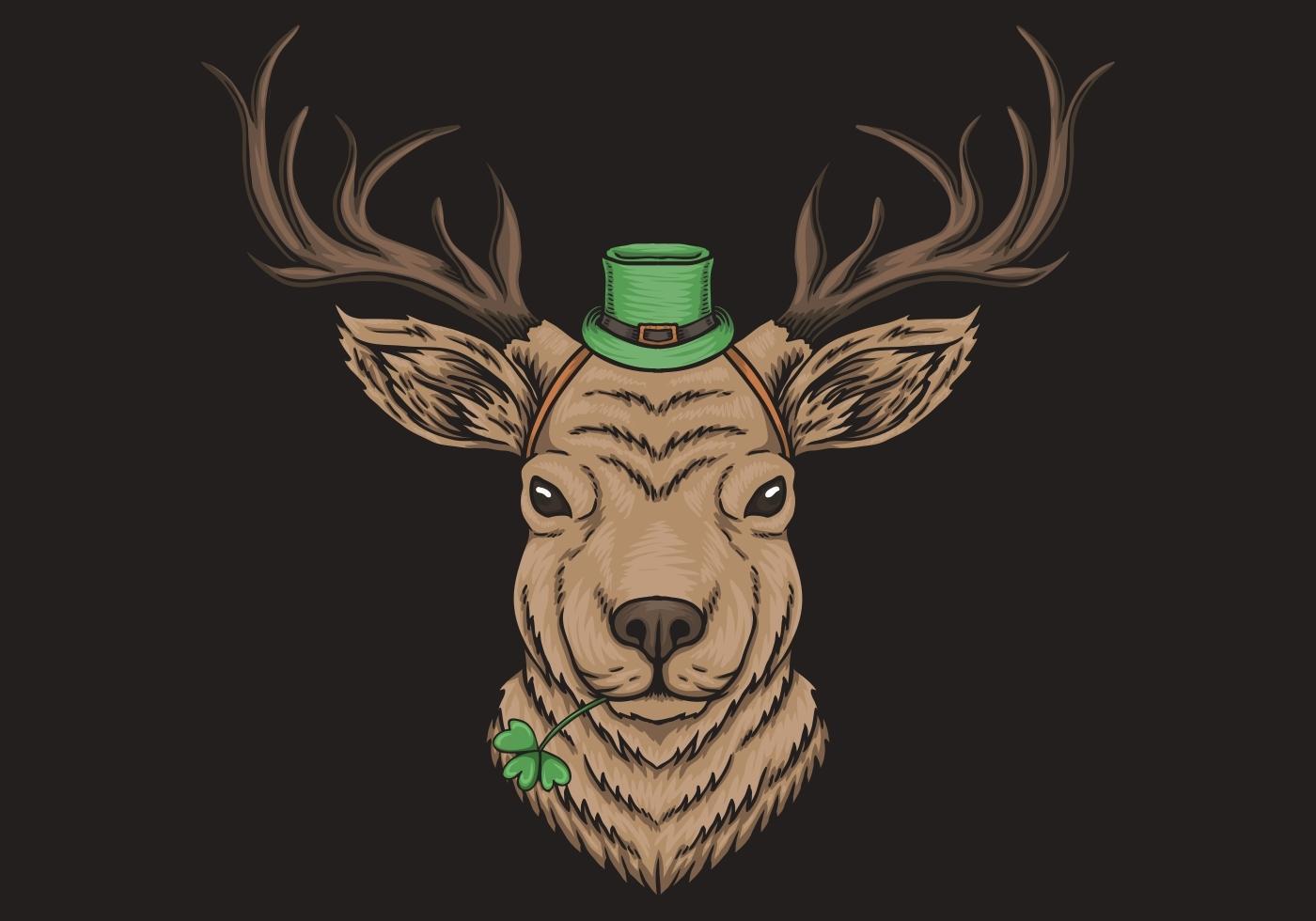 Deer head St. patrick's day design vector