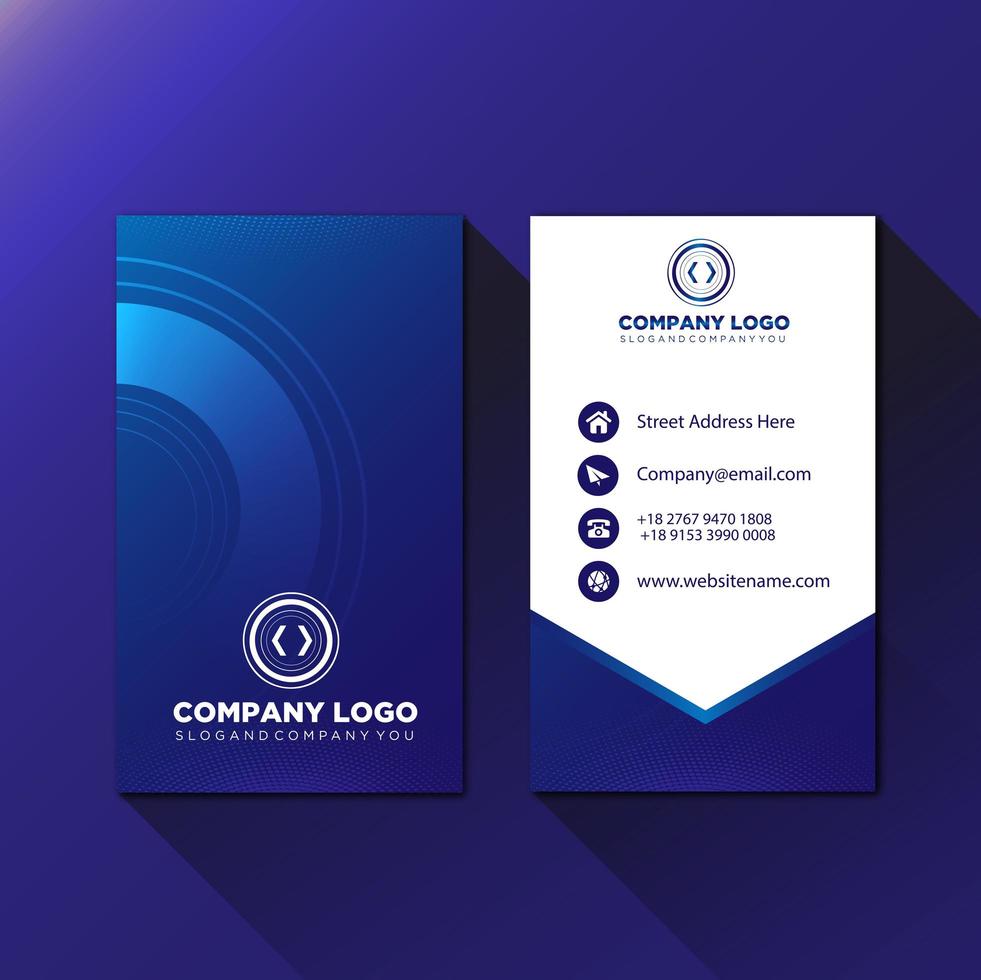 Blue sleek Company Id card template vector