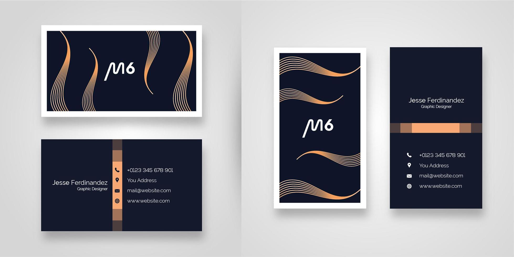 Abstract Dark Theme Business Card Template vector